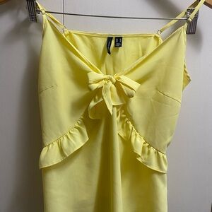 Yellow Ruffle Tie-Front Top Vera Moda